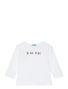 T-Shirt L/S Tops T-shirts Long-sleeved T-Skjorte White United Colors Of Benetton