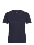 Reg Tonal Shield Ss T-Shirt Tops T-shirts & Tops Short-sleeved Navy GANT