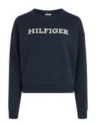 Reg Monotype Emb Sweatshirt Tops Sweatshirts & Hoodies Sweatshirts Navy Tommy Hilfiger