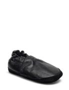 Leather Shoe - Loafer Slippers Hjemmesko Black Melton