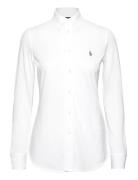 Slim Fit Knit Cotton Oxford Shirt Tops Shirts Long-sleeved White Polo Ralph Lauren