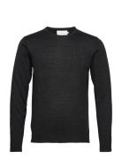 Cfkent Merino Crew Neck Knit Tops Knitwear Round Necks Black Casual Friday