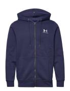 Ua Essential Fleece Fz Hood Sport Sweatshirts & Hoodies Hoodies Blue Under Armour