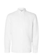 Slhregkylian-Linen Shirt Ls Classic Noos Tops Shirts Casual White Selected Homme