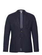 Cotton Linen Blazer Suits & Blazers Blazers Single Breasted Blazers Navy Tom Tailor