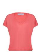 Mscarlina Batsleeve Knit Tee Tops T-shirts & Tops Short-sleeved Coral Minus