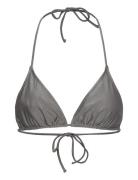 Metallic Bikini Top Swimwear Bikinis Bikini Tops Triangle Bikinitops Grey Mango