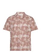 Cfanton Ss Rc Aop Palm Shirt Tops Shirts Short-sleeved Brown Casual Friday