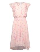 Dress Chiffon Frill Sleeve Aop Dresses & Skirts Dresses Partydresses Pink Lindex