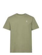 Cross Logo Organic Tee Tops T-Kortærmet Skjorte Green Clean Cut Copenhagen