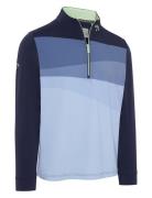 1/4 Zip Printed Blocked Pullover Tops Sweatshirts & Hoodies Sweatshirts Navy Callaway
