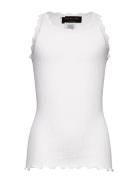 Rkbeatha Sl Strap Lace Top Tops T-shirts Sleeveless White Rosemunde Kids