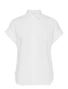 Relaxed Fit Linen Short-Sleeve Shirt Tops Shirts Short-sleeved White Lauren Ralph Lauren