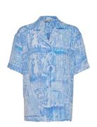 Edgar Print Shirt 22-02 Tops Shirts Short-sleeved Blue HOLZWEILER