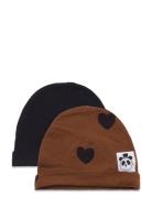Basic Hearts Baby Beanie 2-Pack Accessories Headwear Hats Beanie Multi/patterned Mini Rodini