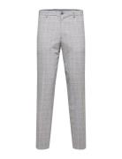 Slhslim-Liam Lt Grey Chk Trs Flex B Noos Bottoms Trousers Formal Grey Selected Homme