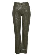 Haze Croc Pants Bottoms Trousers Leather Leggings-Bukser Khaki Green Hosbjerg