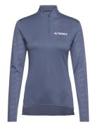W Mt Half Zi Ls Sport Sweatshirts & Hoodies Fleeces & Midlayers Blue Adidas Terrex