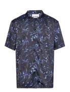 Chrome Tribal Printed Summer Shirt Designers Shirts Short-sleeved Navy HAN Kjøbenhavn