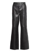 Milo - Crinkled Leather Bottoms Trousers Leather Leggings-Bukser Black Day Birger Et Mikkelsen