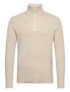 Jprccperfect Knit Half Zip Sn Tops Knitwear Half Zip Jumpers Beige Jack & J S