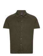 Albin Reg Shirt S-S Designers Shirts Short-sleeved Khaki Green Oscar Jacobson