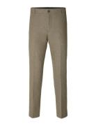 Slhslim-Mark Wool Trs B Noos Bottoms Trousers Formal Brown Selected Homme