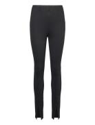 Viliva Manon Hw Slit Leggings Bottoms Trousers Leather Leggings-Bukser Black Vila