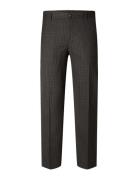 Slhslim-Neil Brwn Navy Chk Trs B Bottoms Trousers Formal Brown Selected Homme