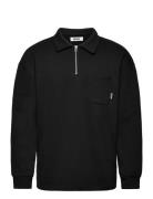 Dom Half-Zip Sweat Designers Sweatshirts & Hoodies Sweatshirts Black Woodbird