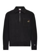 Tjm Rlx Signature 1/2 Zip Fleece Tops Sweatshirts & Hoodies Fleeces & Midlayers Black Tommy Jeans