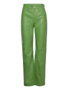 Leather Straight Pants Bottoms Trousers Leather Leggings-Bukser Green REMAIN Birger Christensen