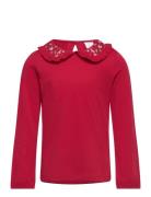 Top Collar With Lace And Embo Tops Blouses & Tunics Red Lindex