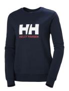 W Hh Logo Crew Sweat 2.0 Sport Sweatshirts & Hoodies Sweatshirts Navy Helly Hansen