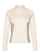 Running 1/4 Zip Sport Sweatshirts & Hoodies Sweatshirts Beige Reebok Performance