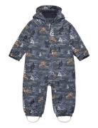 Coverall - Aop Outerwear Coveralls Snow-ski Coveralls & Sets Multi/patterned Color Kids