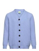 Lambswool Cardigan Tops Knitwear Cardigans Blue FUB