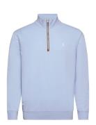 Classic Water-Repellent Terry Sweatshirt Tops Knitwear Half Zip Jumpers Blue Polo Ralph Lauren