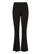Soft Touch Petite Folded Flare Trousers Bottoms Trousers Flared Black Gina Tricot