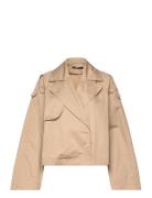 Short Trench Coat Outerwear Jackets Light-summer Jacket Beige Gina Tricot