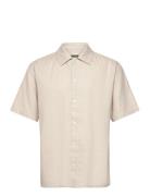 Wbbanks Linen Shirt Designers Shirts Short-sleeved Cream Woodbird