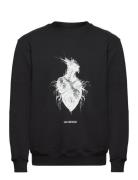 Heart Monster Regular Crewneck Designers Sweatshirts & Hoodies Sweatshirts Black HAN Kjøbenhavn