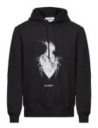 Heart Monster Regular Hoodie Designers Sweatshirts & Hoodies Hoodies Black HAN Kjøbenhavn
