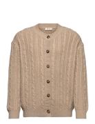 Cardigan Chunky Knit Cabel Tops Knitwear Cardigans Beige Petit Piao