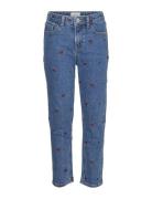 Vmolivia Mom Emb Denim Jeans Ra379 Girl Bottoms Jeans Regular Jeans Blue Vero Moda Girl