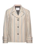 Rakel Jacket Natural Stripe Outerwear Jackets Light-summer Jacket Beige Naja Lauf