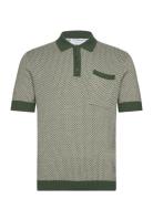 Casa Martini Polo Tops Knitwear Short Sleeve Knitted Polos Green Percival