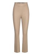 D6Nome Crp Flare Leather Pants Bottoms Trousers Leather Leggings-Bukser Beige Dante6