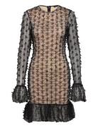 Bow Mesh Mini Dress Designers Short Dress Black ROTATE Birger Christensen