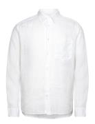 Reg Ls Clean Linen Shirt Designers Shirts Casual White J. Lindeberg